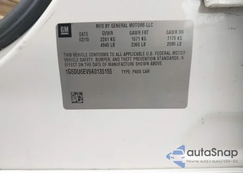 2010 Cadillac Sts Luxury Package from USA, damaged, VIN 1G6DU6EV9A0135155